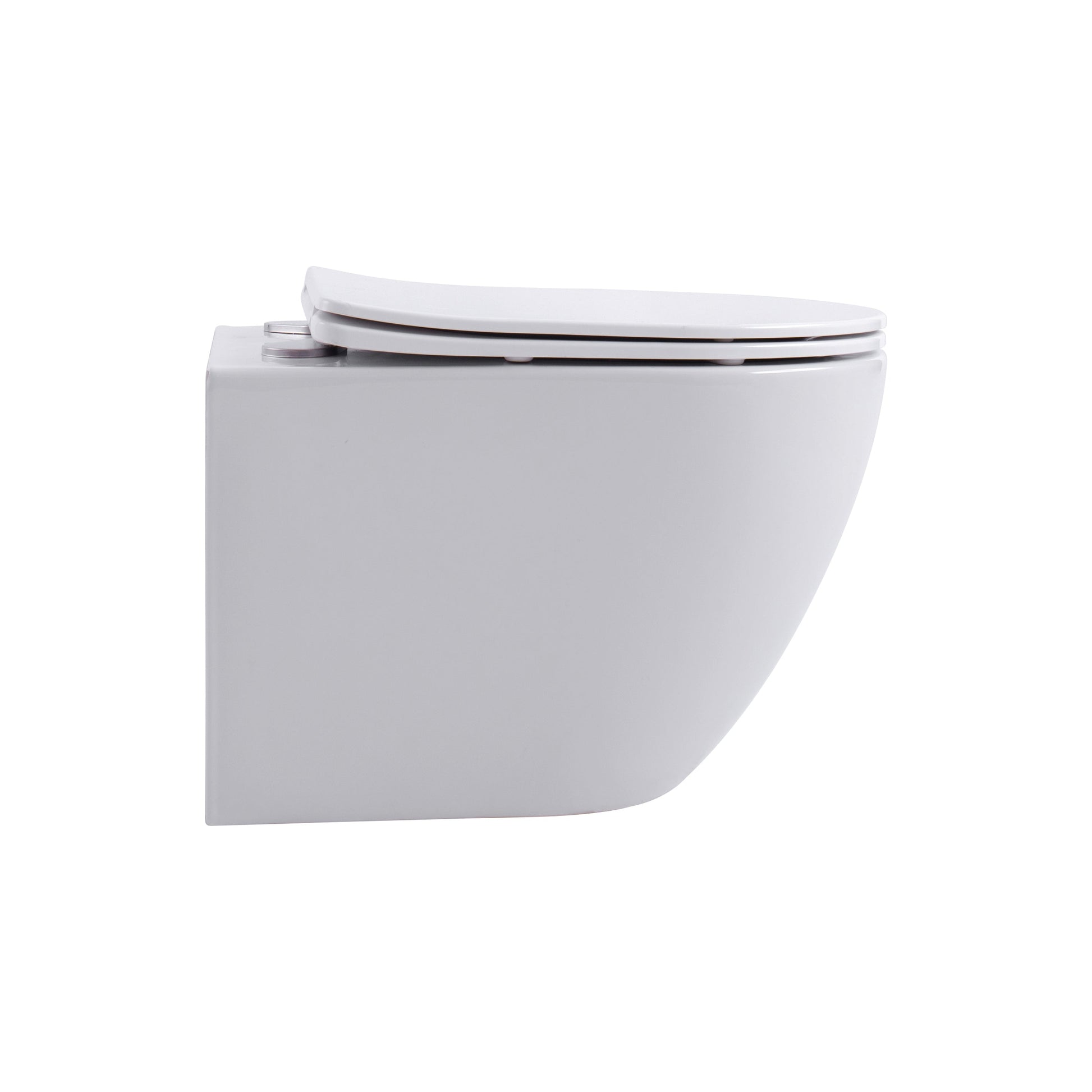 ALONI PRO HANGTOILET - TORNADO FLUSH - RANDLOOS - MET ZITTING - DUROPLAST - SOFT CLOSE - QUICK RELEASE - COMPACT 49 CM - 36X32X49 CM - GLANZEND WIT
