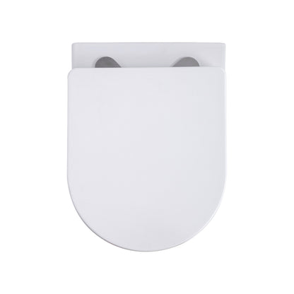 ALONI PRO HANGTOILET - TORNADO FLUSH - RANDLOOS - MET ZITTING - DUROPLAST - SOFT CLOSE - QUICK RELEASE - COMPACT 49 CM - 36X32X49 CM - GLANZEND WIT