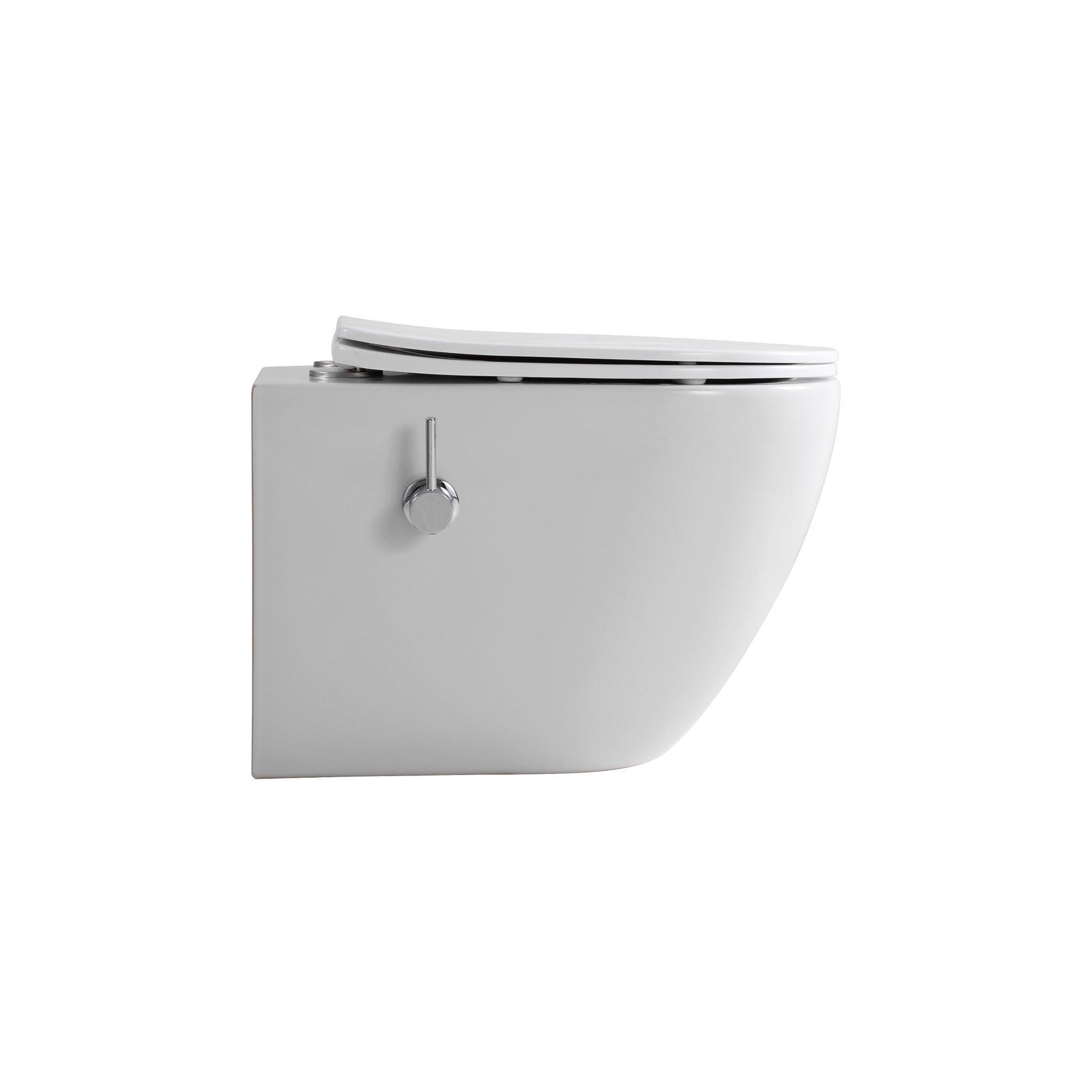 ALONI PRO HANGTOILET MET BIDET - TORNADO FLUSH - RANDLOOS - MET BIDETKRAAN KOUD EN WARM WATER - MET ZITTING - 52,5CM - GLANZEND WIT