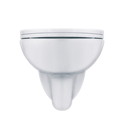 ALONI PRO HANGTOILET - RANDLOOS - MET ZITTING - THERMOPLAST (PP) - SOFT CLOSE - QUICK RELEASE - 35,5X41X54,5 CM - GLANZEND WIT
