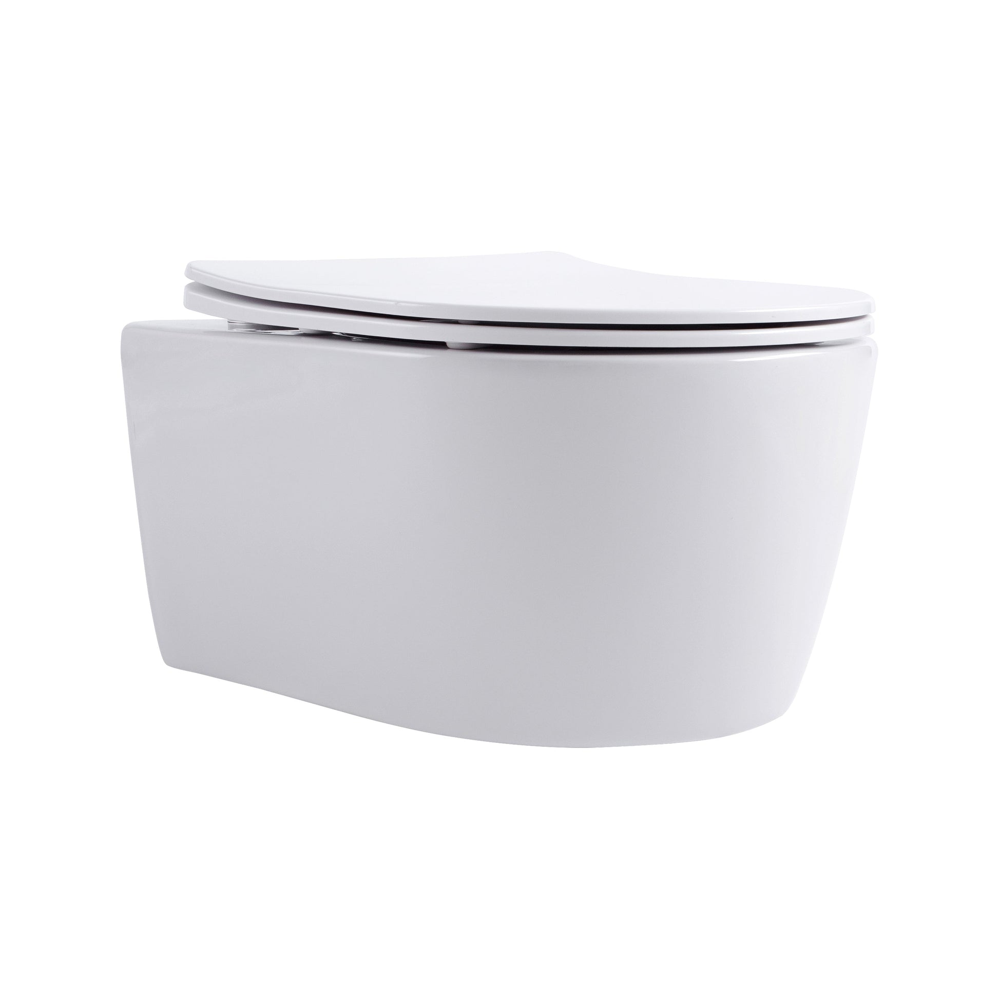 ALONI PRO HANGTOILET - RANDLOOS - MET ZITTING - DUROPLAST - SOFT CLOSE - QUICK RELEASE - COMPACT 49 CM - 36X25X49 CM - GLANZEND WIT
