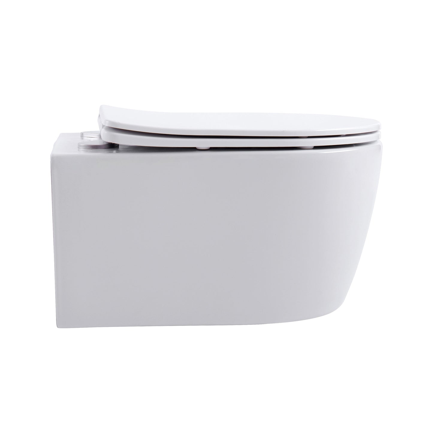 ALONI PRO HANGTOILET - RANDLOOS - MET ZITTING - DUROPLAST - SOFT CLOSE - QUICK RELEASE - COMPACT 49 CM - 36X25X49 CM - GLANZEND WIT