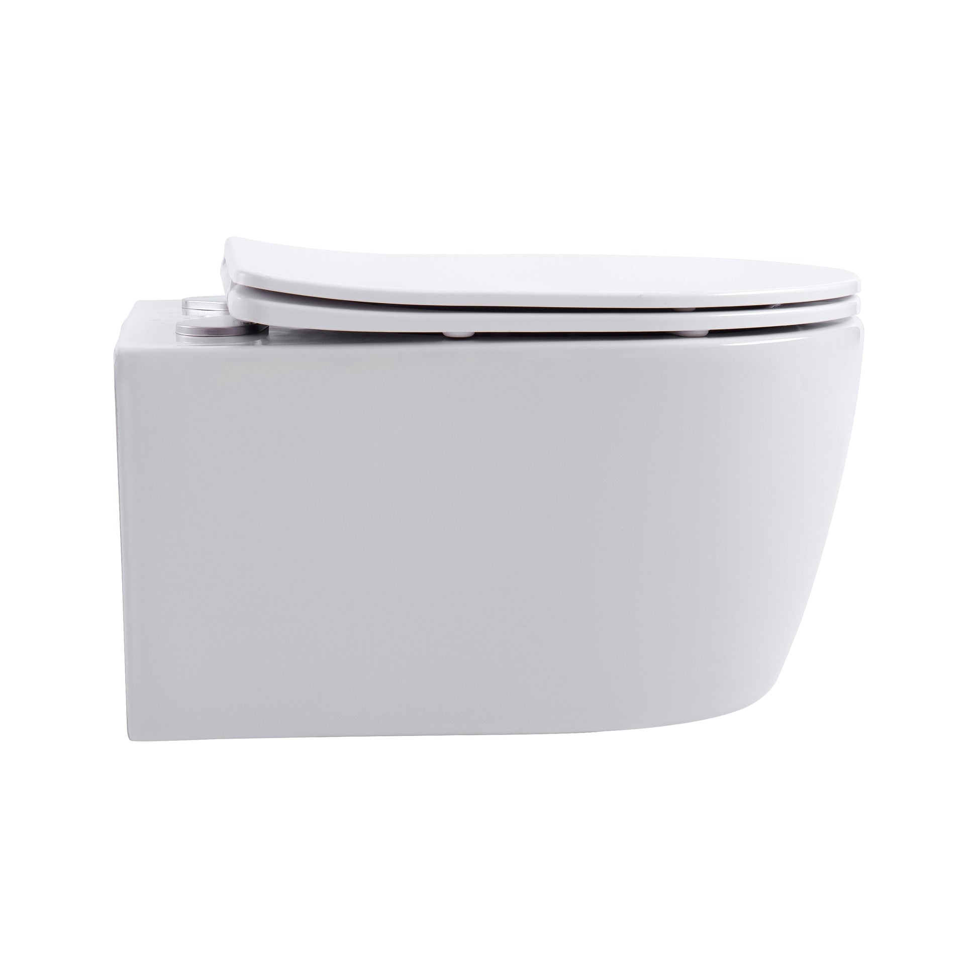 ALONI PRO HANGTOILET - RANDLOOS - MET ZITTING - DUROPLAST - SOFT CLOSE - QUICK RELEASE - COMPACT 49 CM - 36X25X49 CM - GLANZEND WIT