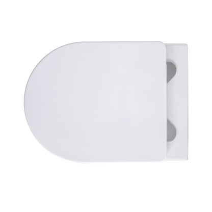 ALONI PRO HANGTOILET - RANDLOOS - MET ZITTING - DUROPLAST - SOFT CLOSE - QUICK RELEASE - COMPACT 49 CM - 36X25X49 CM - GLANZEND WIT