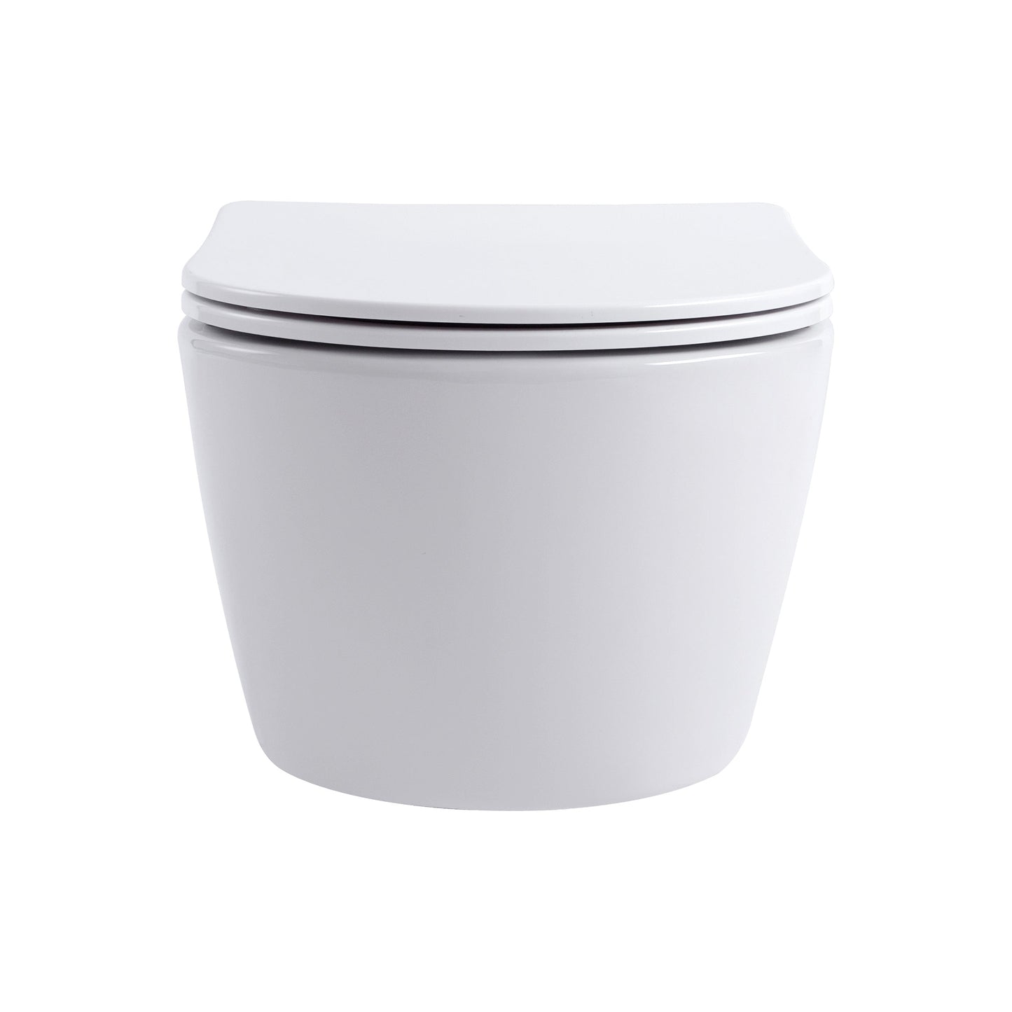 ALONI PRO HANGTOILET - RANDLOOS - MET ZITTING - DUROPLAST - SOFT CLOSE - QUICK RELEASE - COMPACT 49 CM - 36X25X49 CM - GLANZEND WIT
