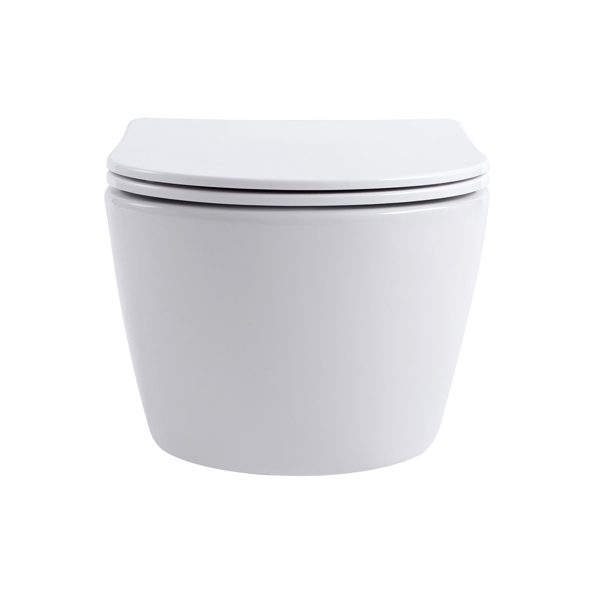 ALONI PRO HANGTOILET - RANDLOOS - MET ZITTING - DUROPLAST - SOFT CLOSE - QUICK RELEASE - COMPACT 49 CM - 36X25X49 CM - GLANZEND WIT