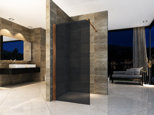 Douchewand Inloopdouche rook glas 160 x 200