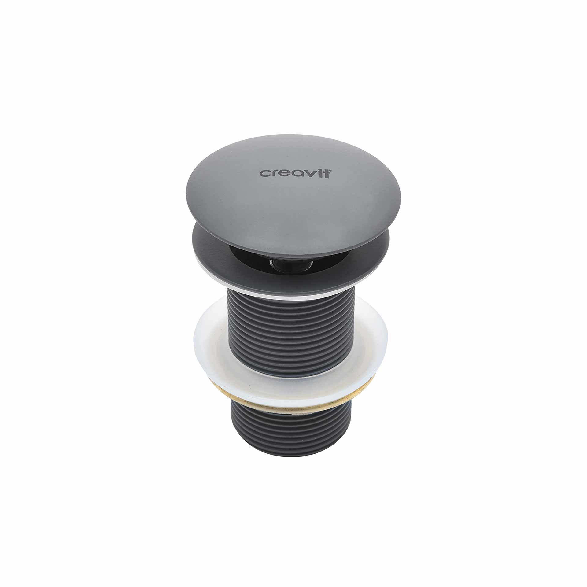 CREAVIT AFVOERPLUG - CLICK WASTE 5/4" - MET OVERLOOP - MAT ANTRACIET