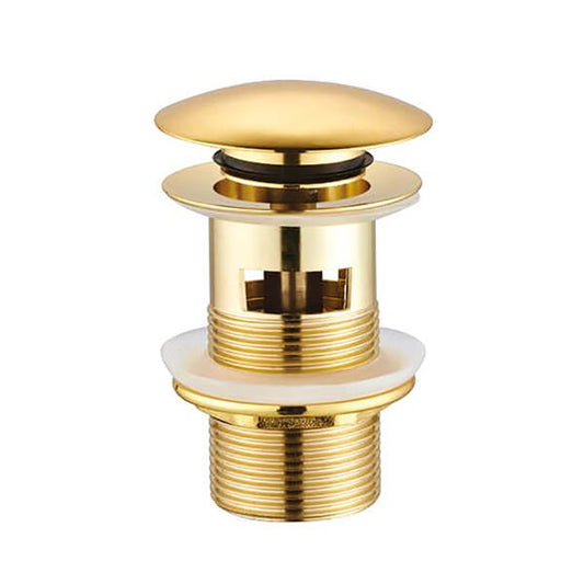 CREAVIT AFVOERPLUG - CLICK WASTE 5/4" - MET OVERLOOP - GLANZEND GOUD