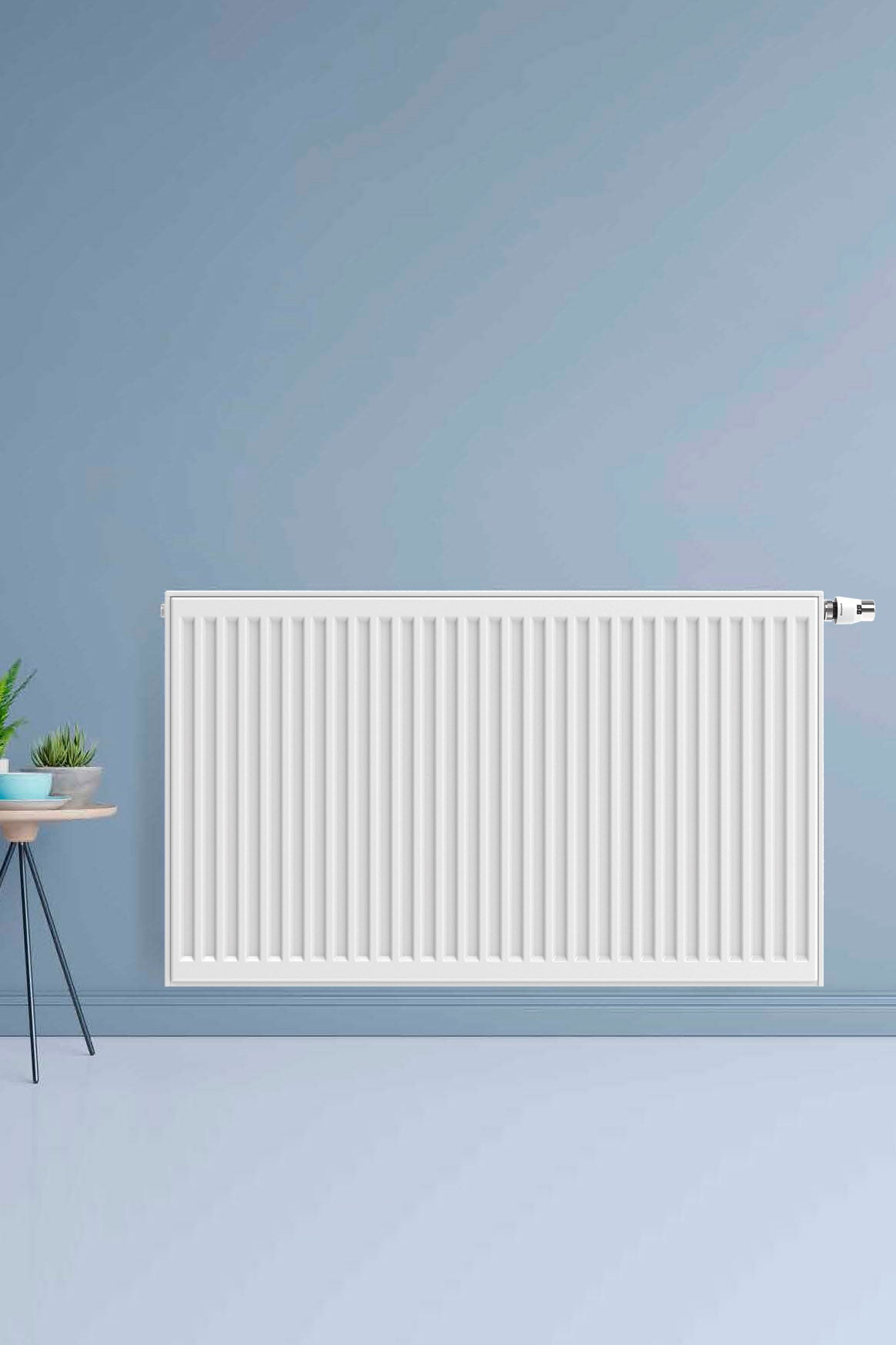 BELRAD PANEELRADIATOR - T22 - 6 AANSLUITINGEN - 300X1000MM - 982W - GLANZEND WIT