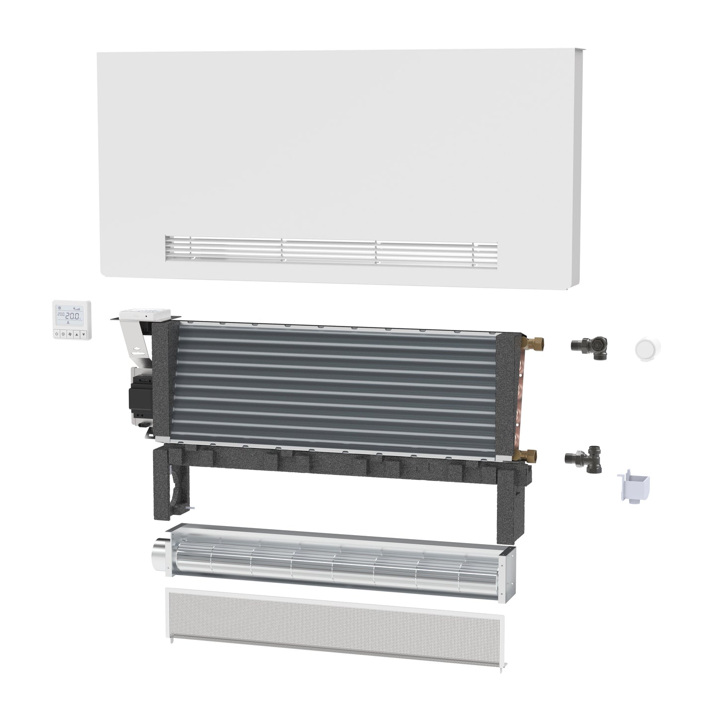 STELRAD THERMOBREEZE - WARMTEPOMPRADIATOR - KOELEN EN VERWARMEN - ONDERAANSLUITING - 465X1000MM - MAT WIT