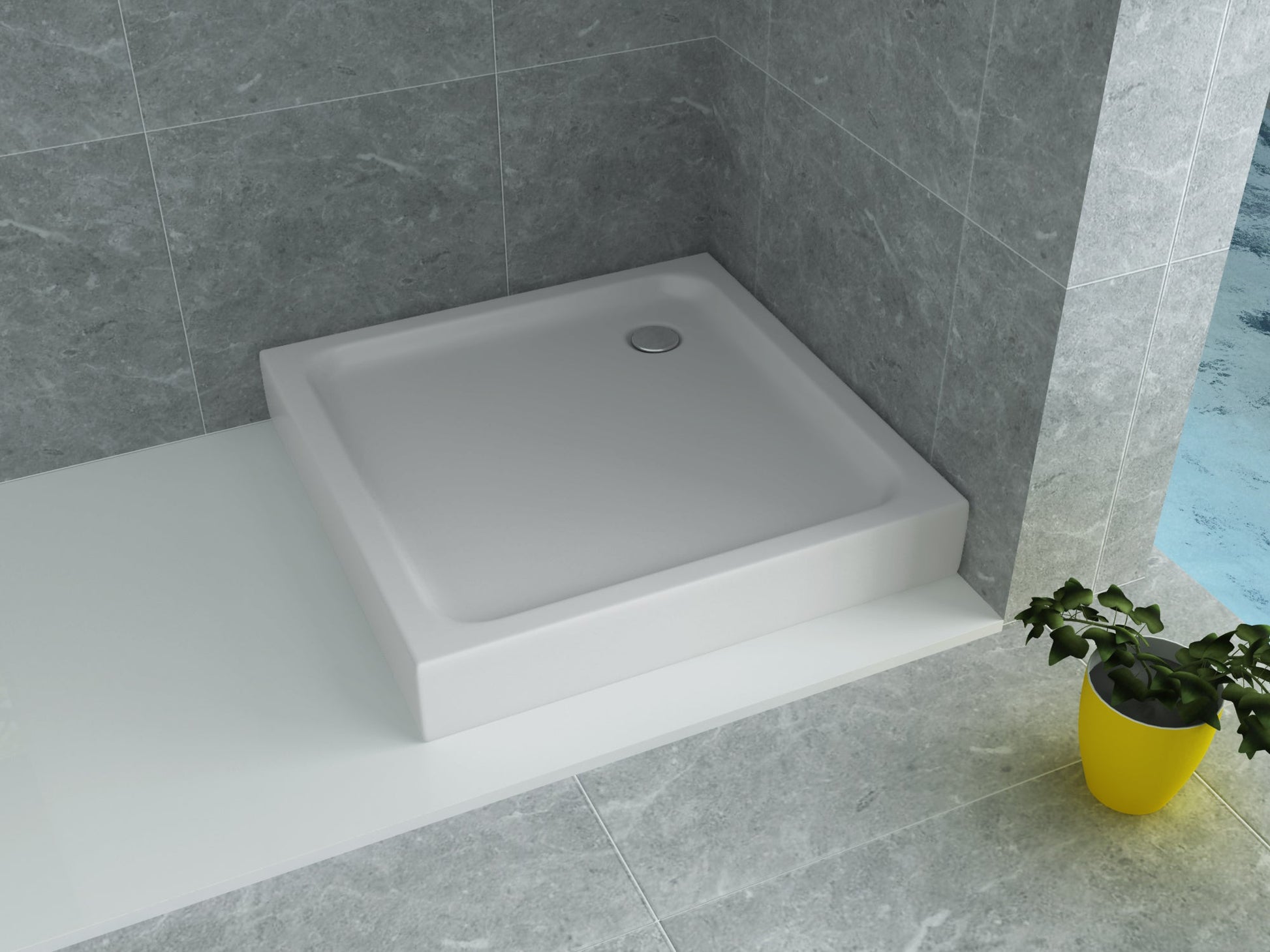 ALONI VIERKANTEN ACRYL DOUCHEBAK (80X80X15CM) - WIT