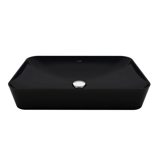 CREAVIT ULTRA WASKOM - OPBOUW - ZONDER OVERLOOP - ZONDER KRAANGAT - KERAMIEK - 60X11X40 CM - HOUTSKOOL ZWART